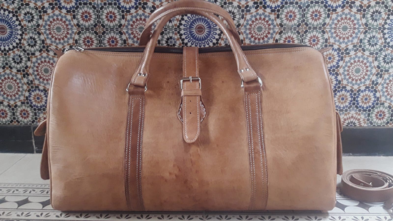  bag leather and Sabra silk White Morocco