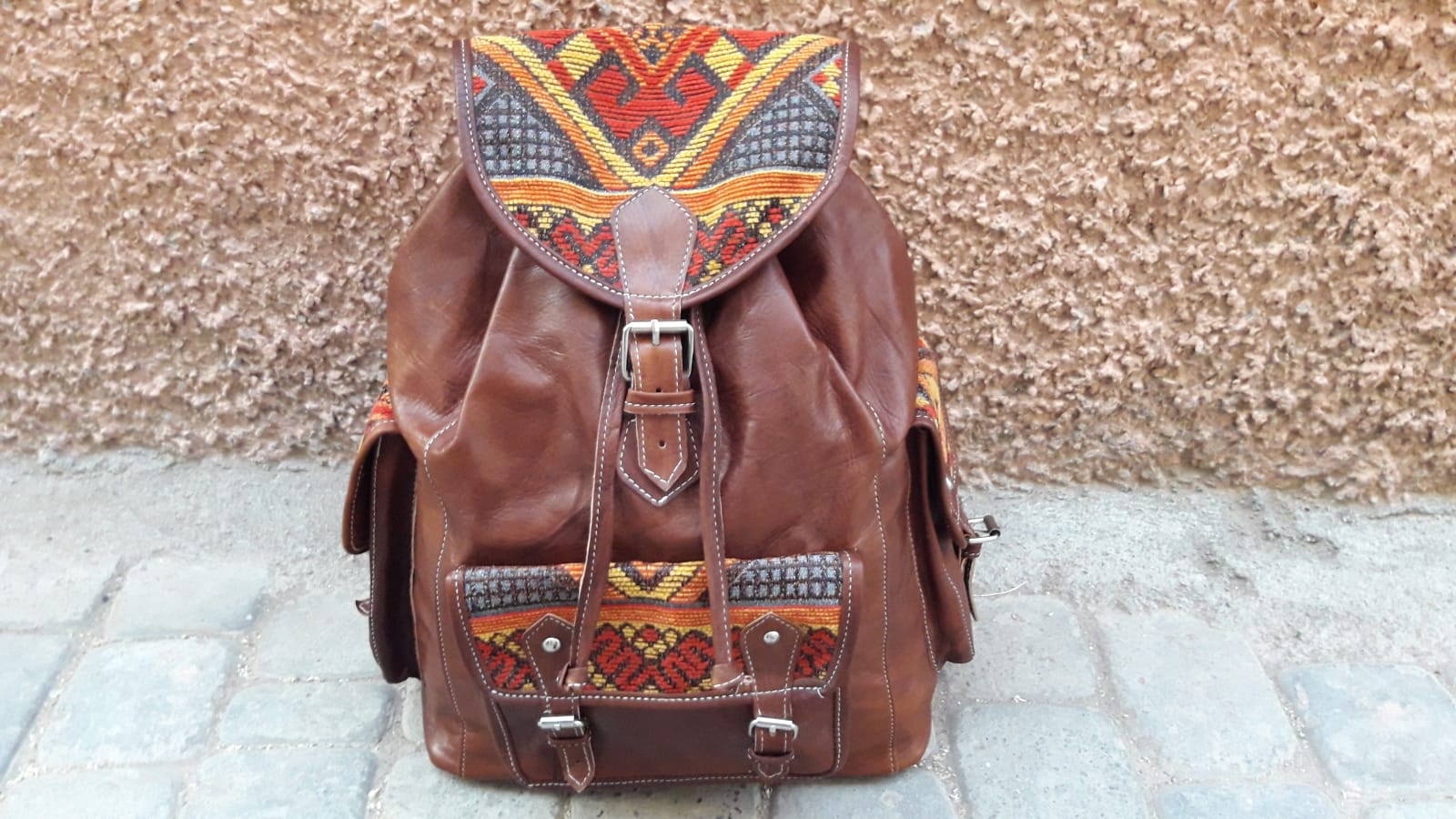  bag leather and Sabra silk Brown Morocco