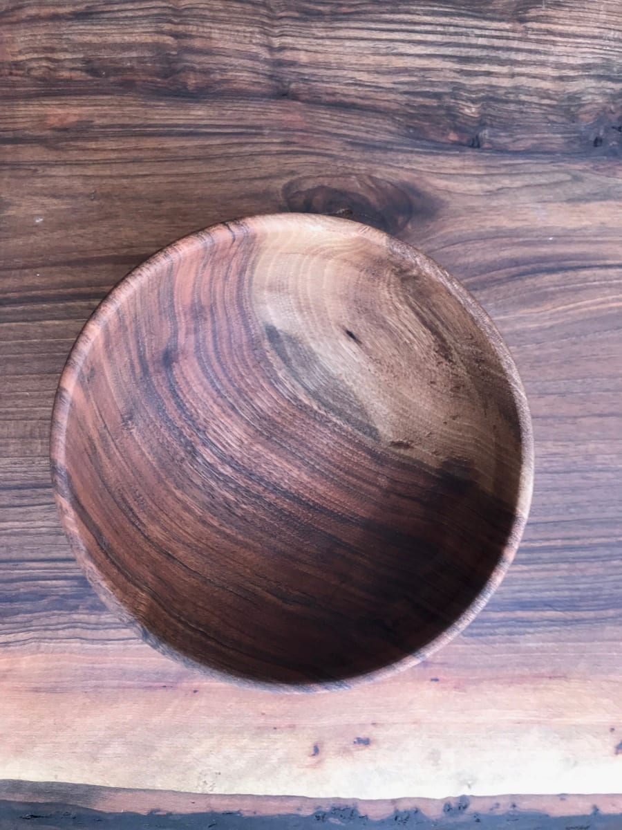  Hand Carved Bowl Walnut Wood Brown Morocco