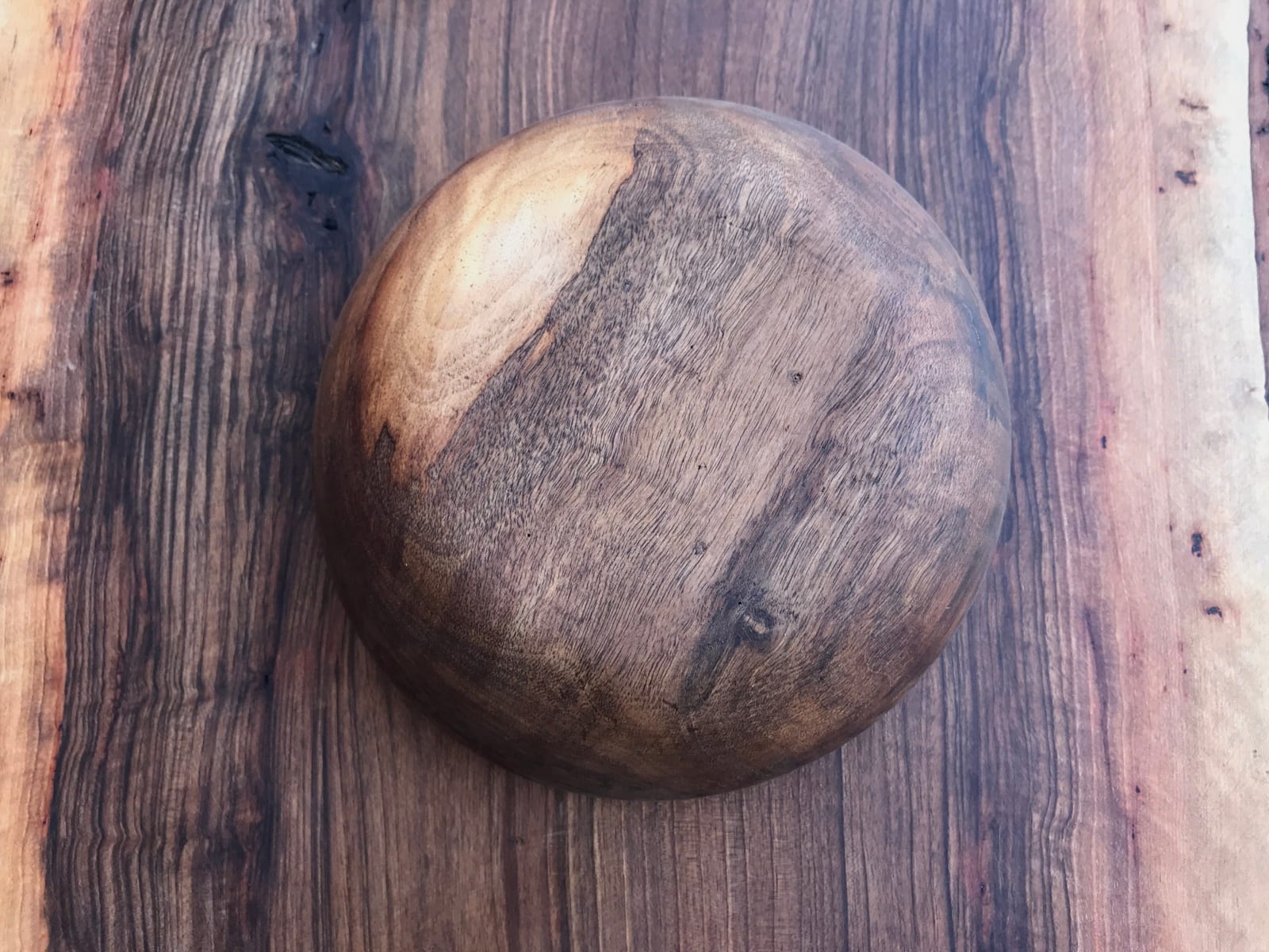  Hand Carved Bowl Walnut Wood Brown Morocco