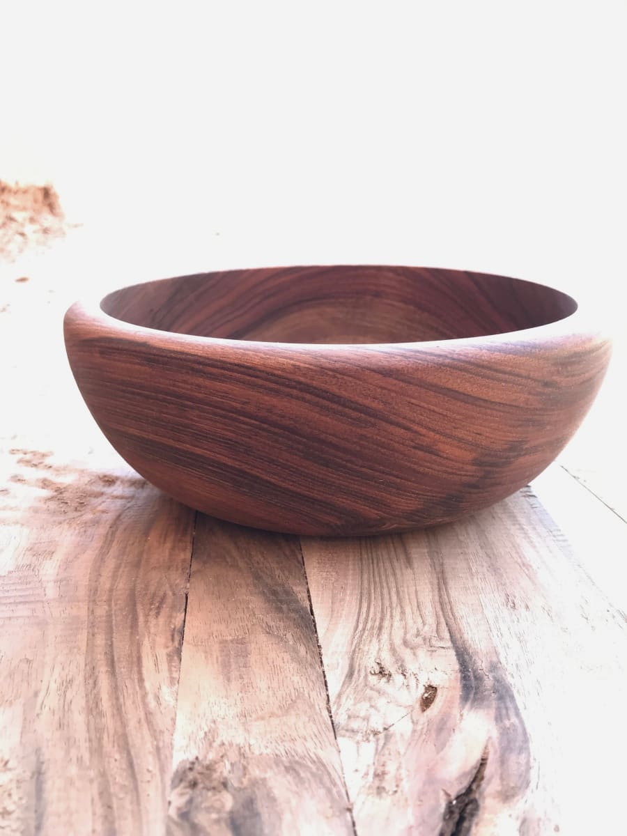  Hand Carved Bowl Walnut Wood Brown Morocco
