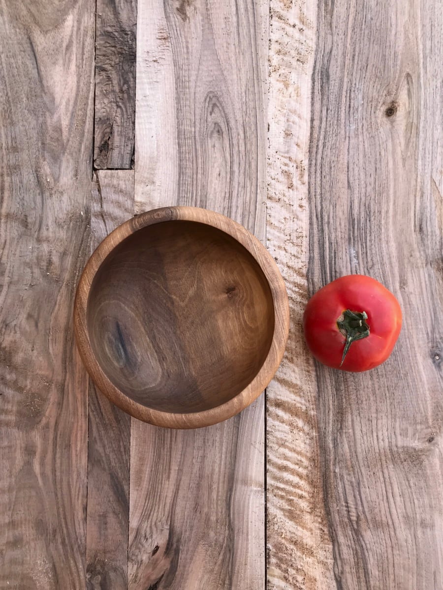  Hand Carved Bowl Walnut Wood Brown Morocco