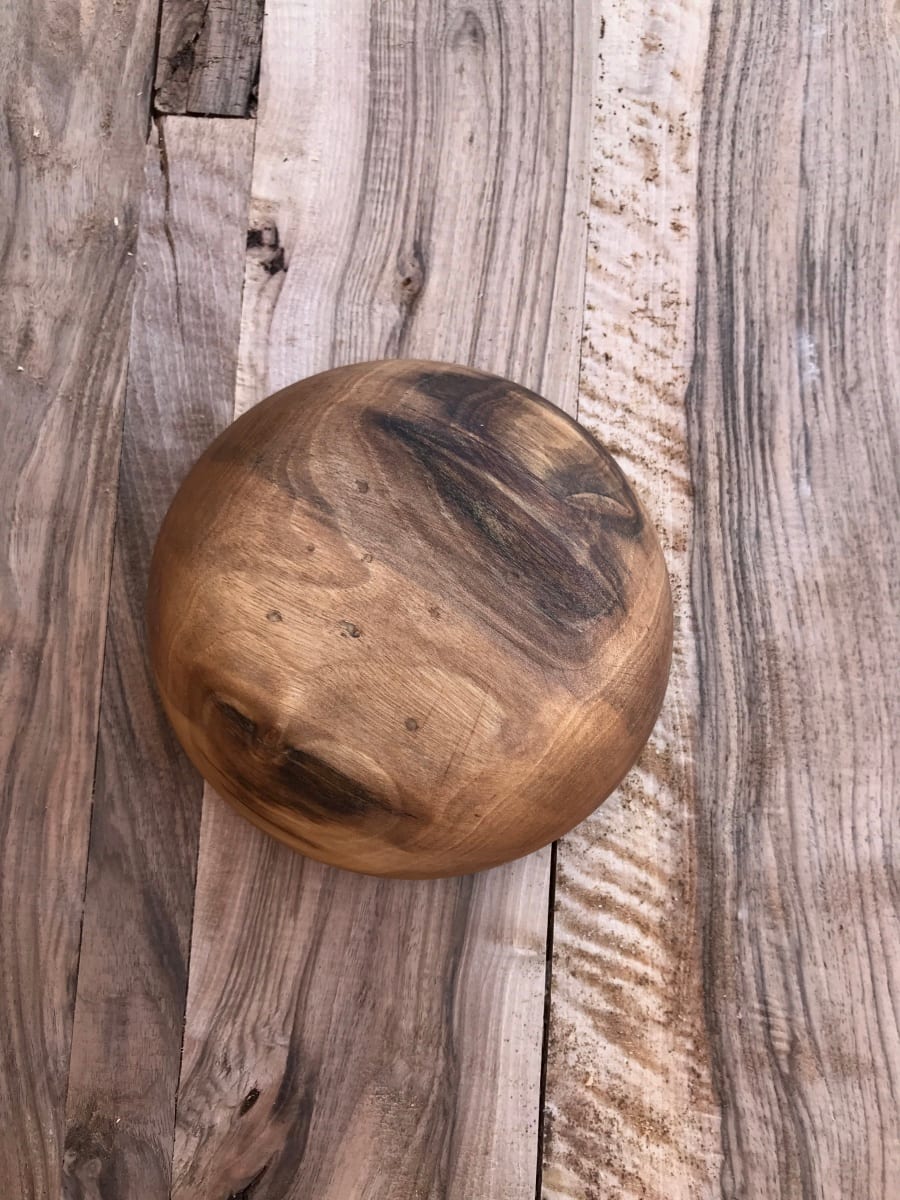  Hand Carved Bowl Walnut Wood Brown Morocco