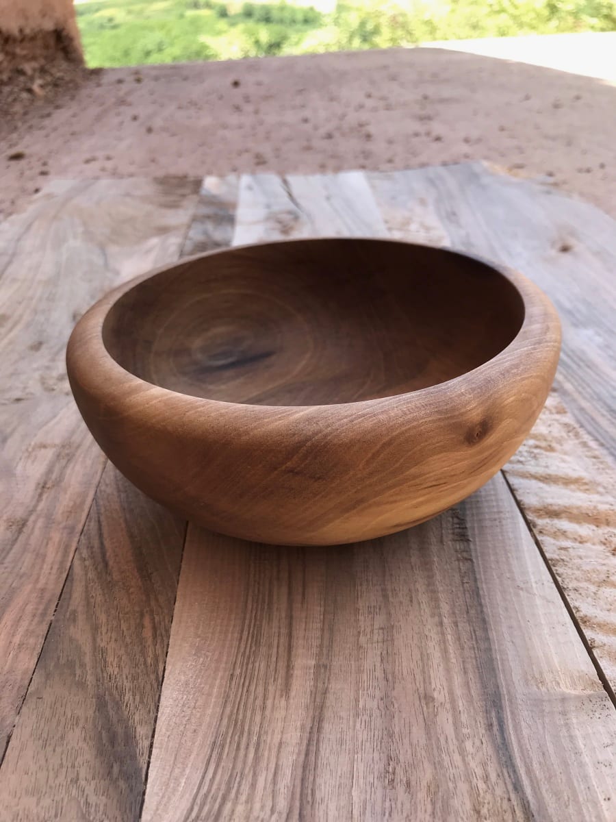  Hand Carved Bowl Walnut Wood Brown Morocco