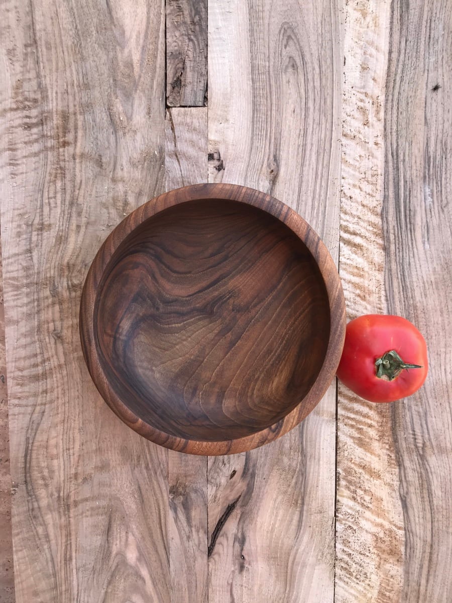  Hand Carved Bowl Walnut Wood Brown Morocco