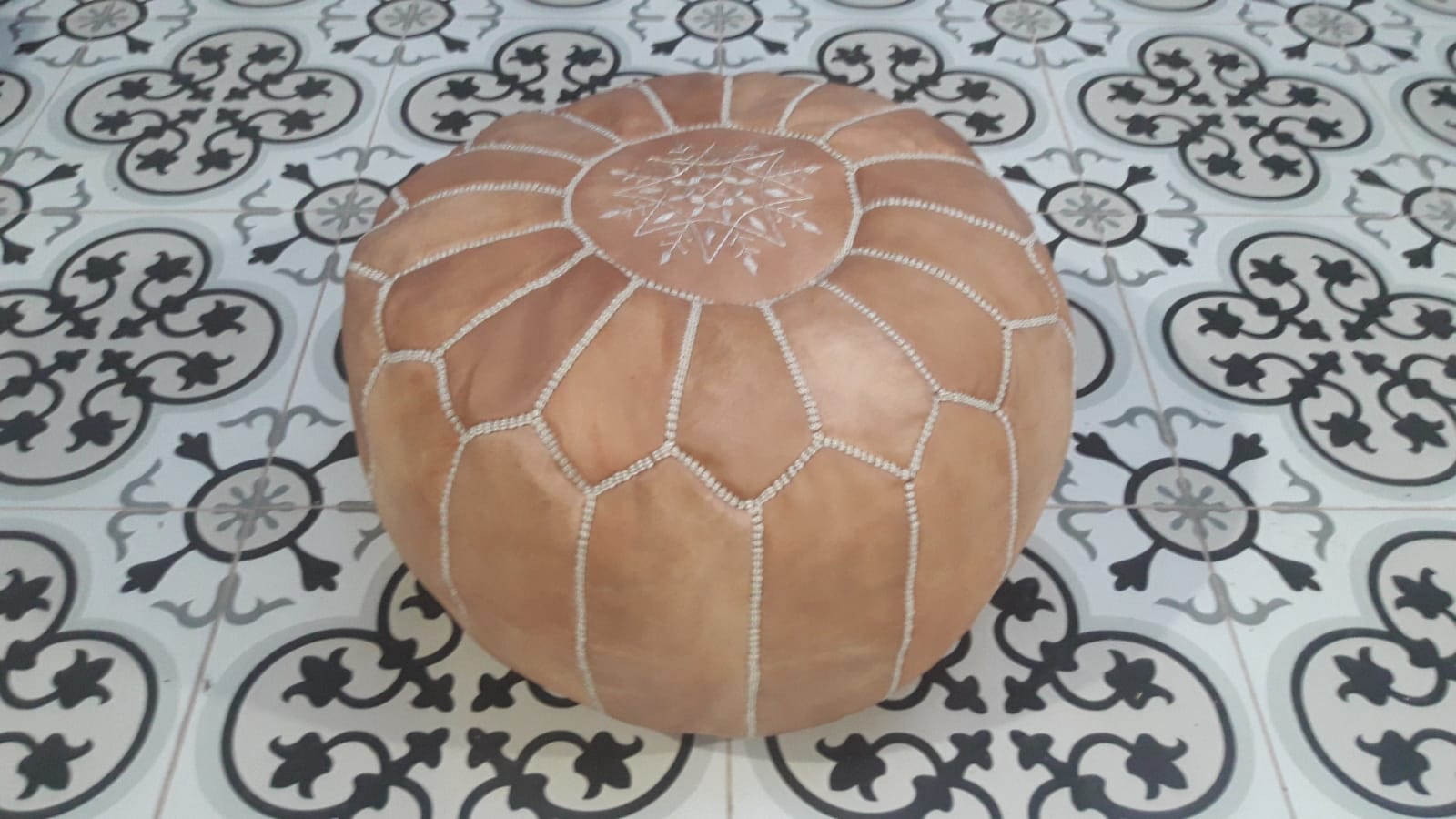  Pouf  White Morocco