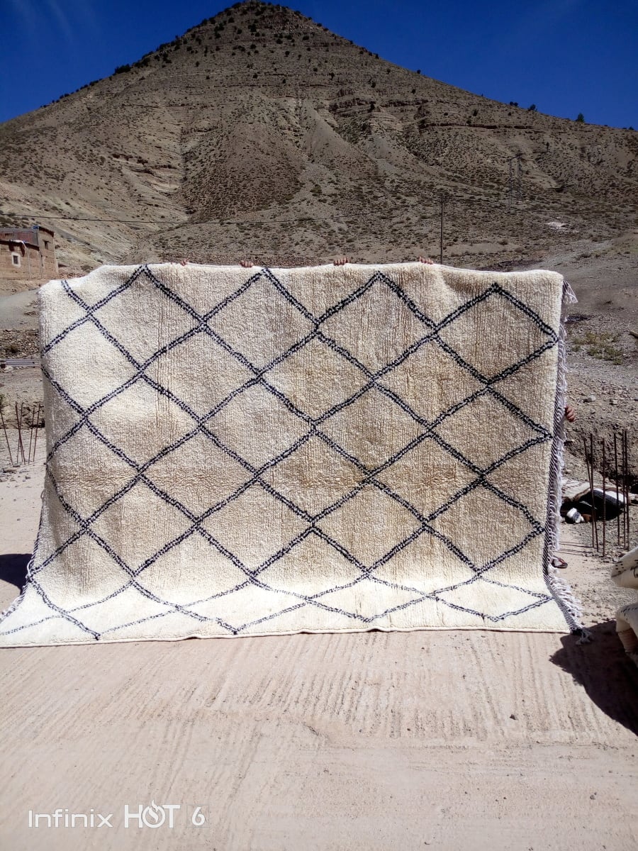  Beni Ourain Wool Black, White Morocco