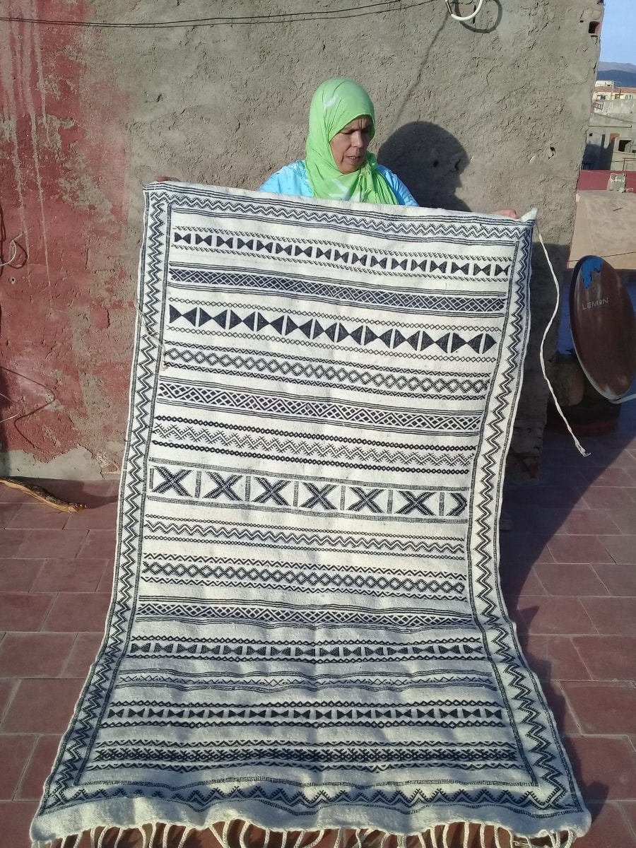  Flatweave the Warp and Wool Black, White Morocco