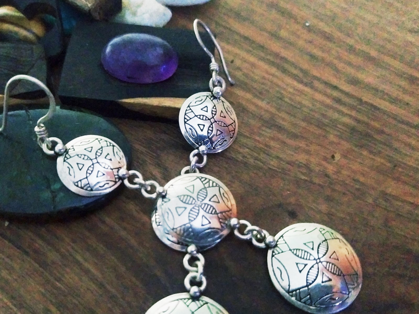  Earrings 800 Tiznit Silver Black, White Morocco