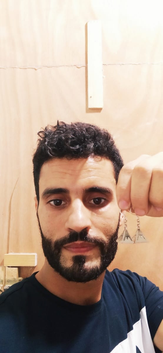  Earrings 800 Tiznit Silver Black, White Morocco