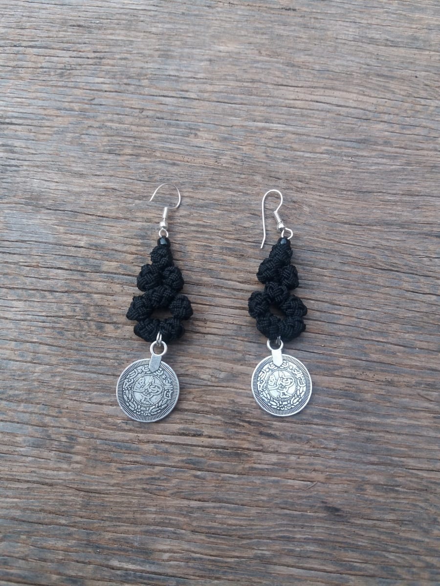 Button Dangle Earrings