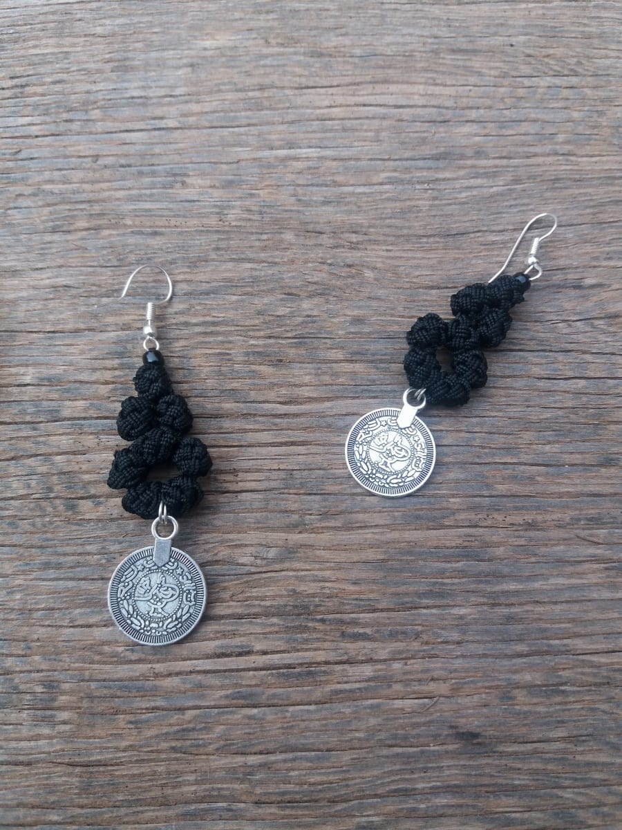 Button Dangle Earrings