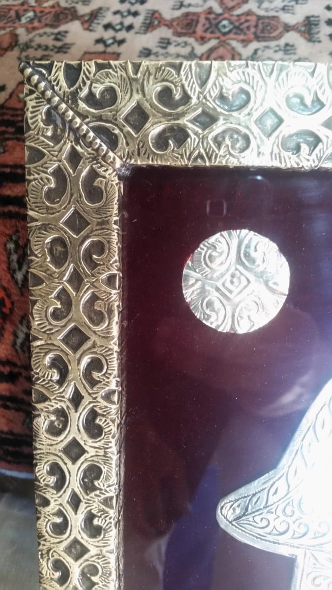  Mirror Copper and Wood Colored Morocco