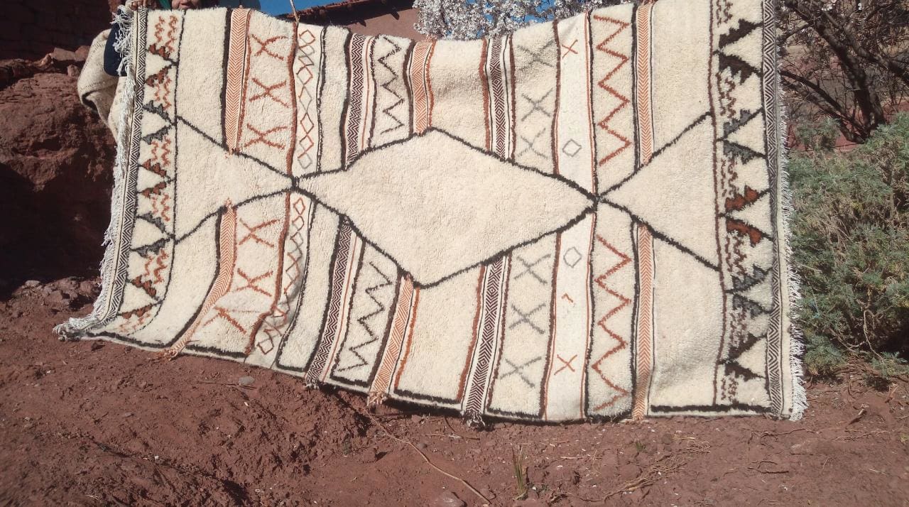  Beni Ourain Rug Wool Black Morocco