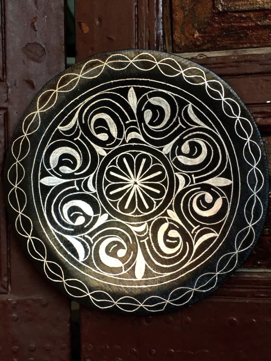  Plate Steel and Silver Black, White Morocco