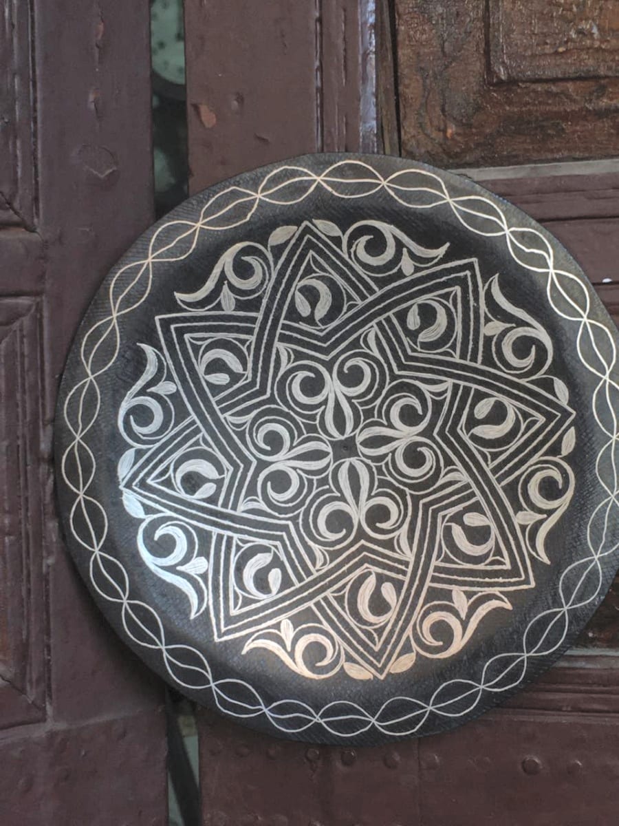  Plate Steel and Silver Black, White Morocco