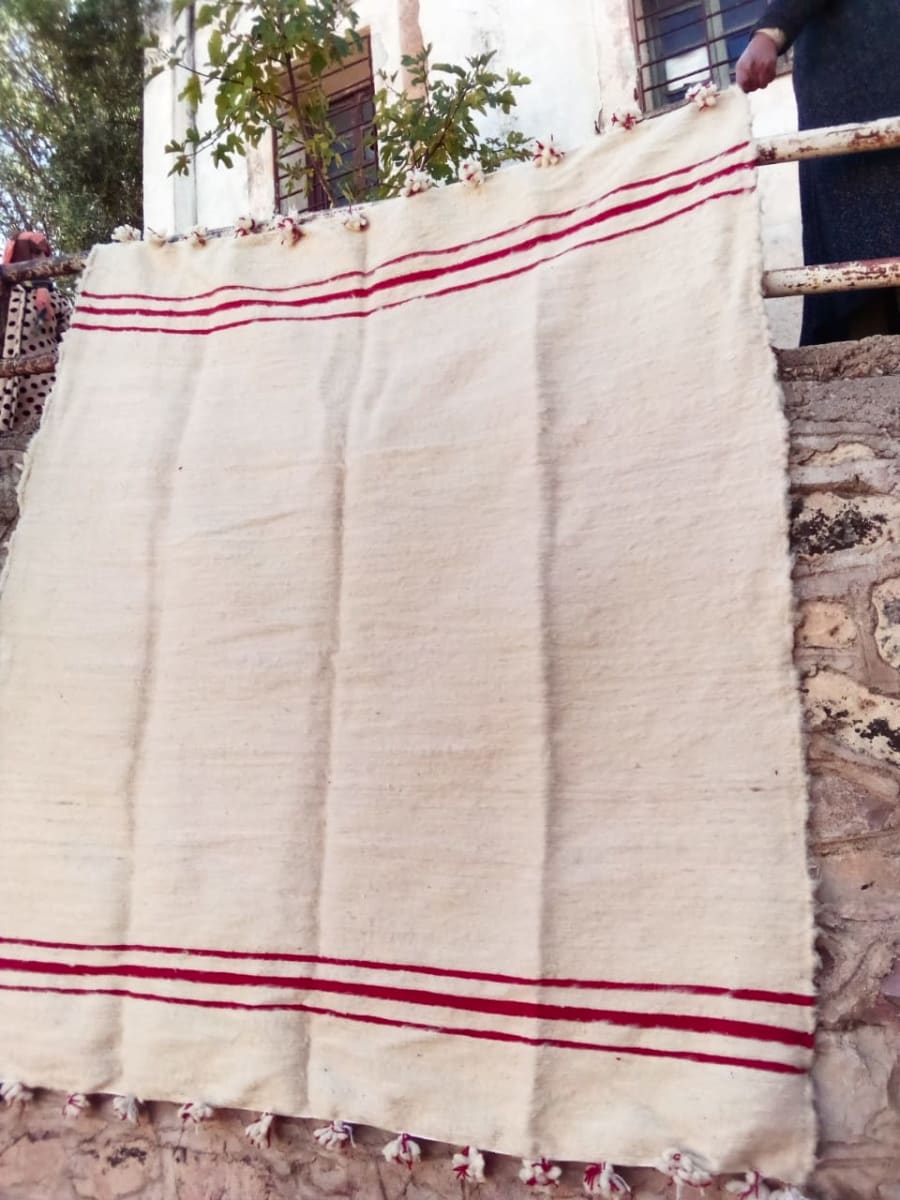  Flatweave Rug Wool Red, White Morocco