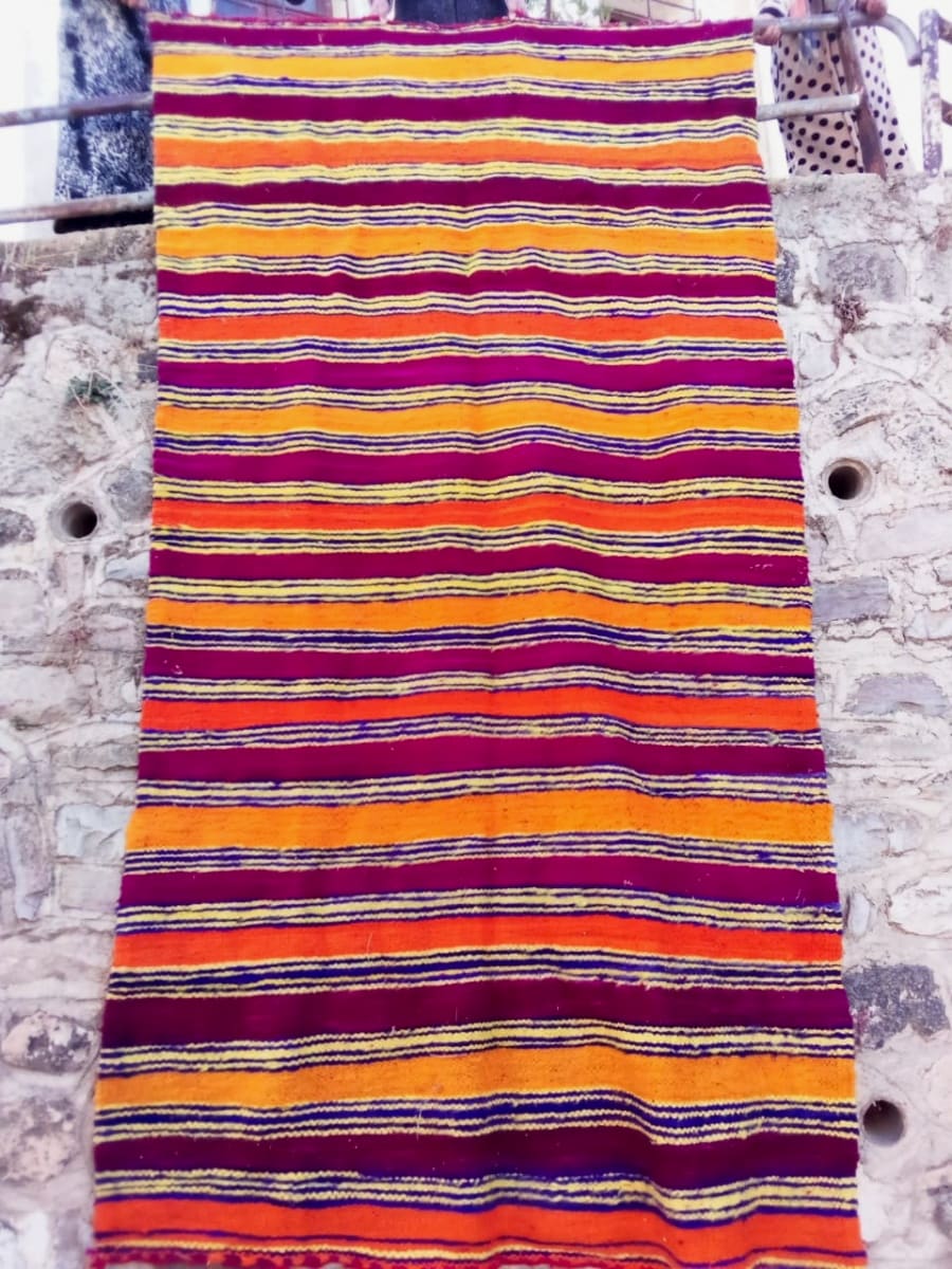  Flatweave Rug Dyed Wool Colored Morocco