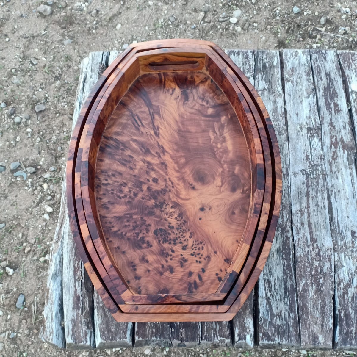  Serving Tray Juniper Root  White Morocco