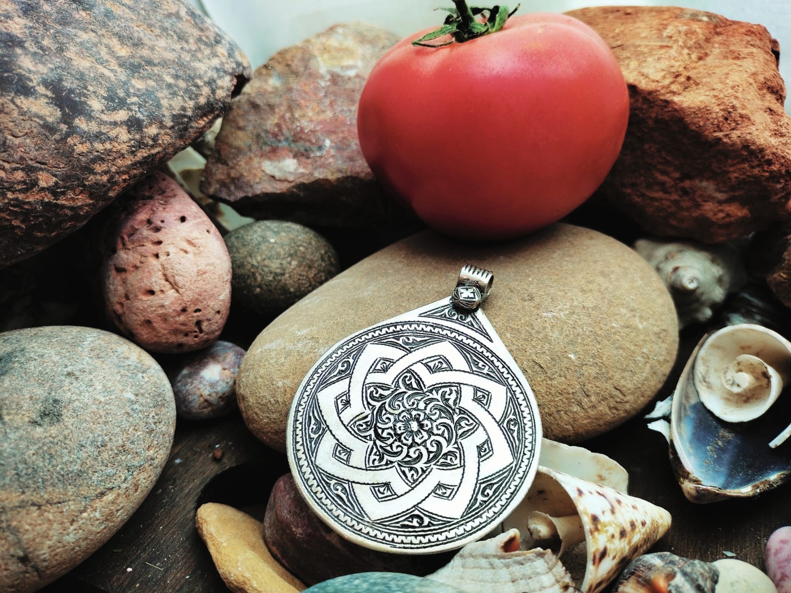  Necklace 800 Tiznit Silver Black, White Morocco