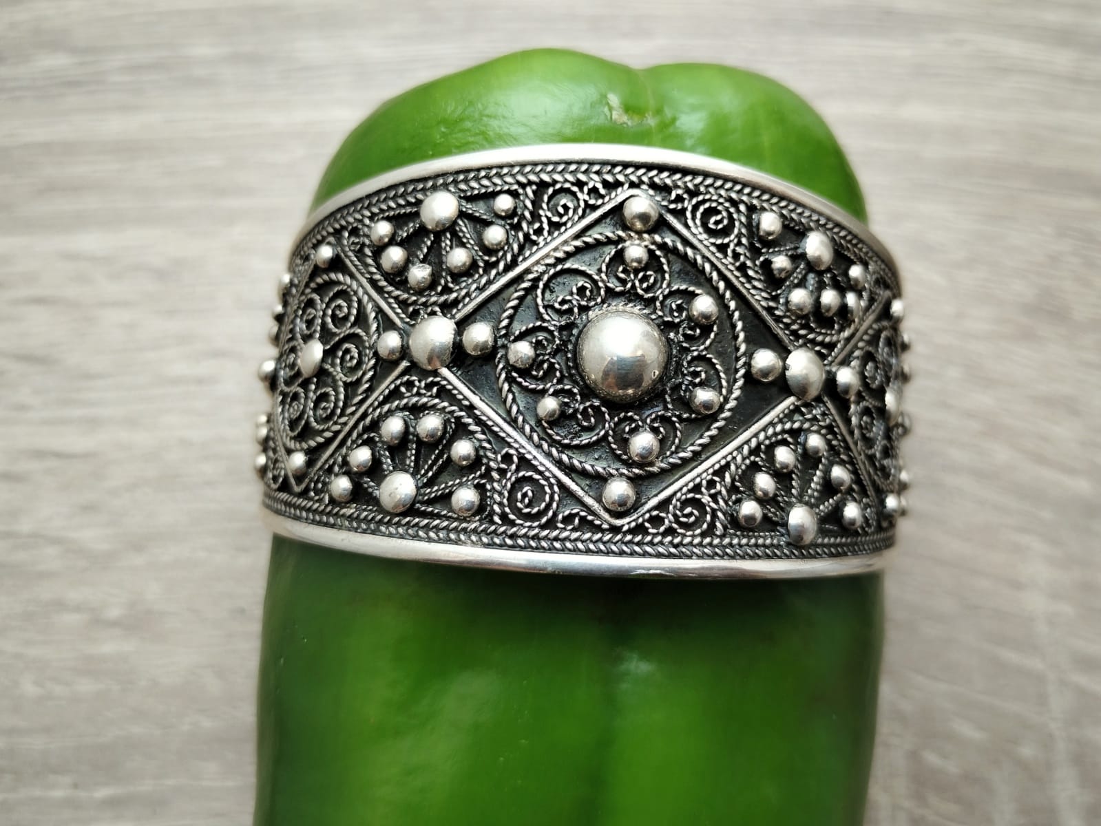  Bracelet 800 Tiznit Silver Black, White Morocco