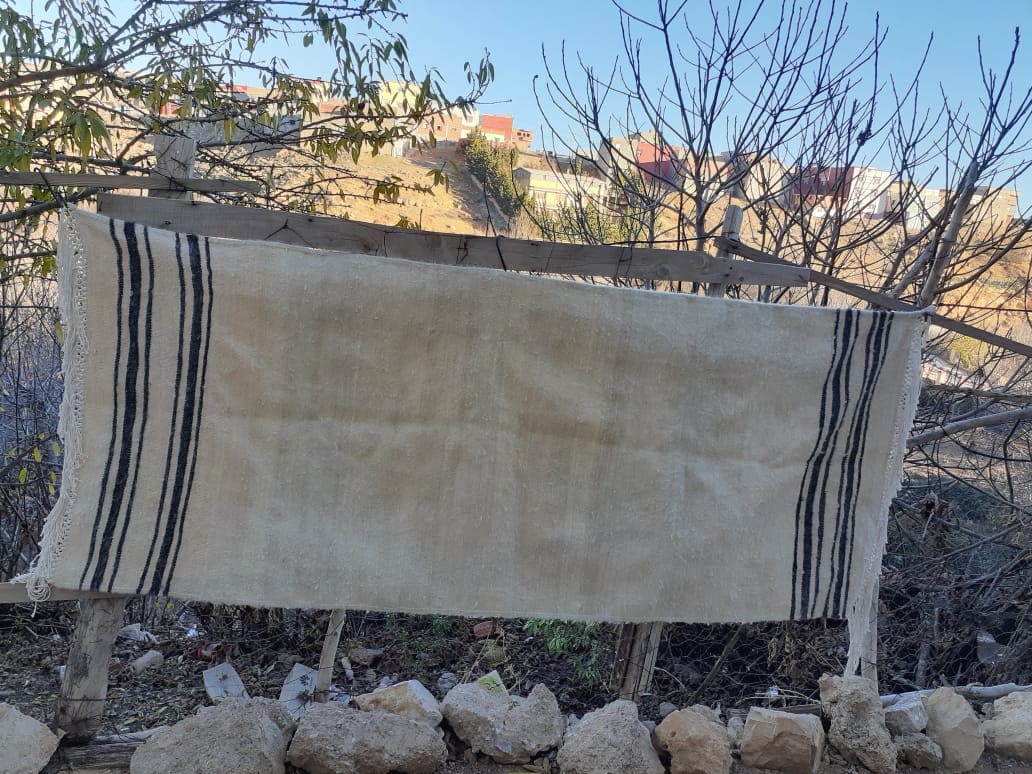  Flatweave  Brown, White Morocco