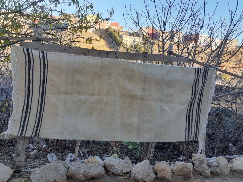  Flatweave  Brown, White Morocco