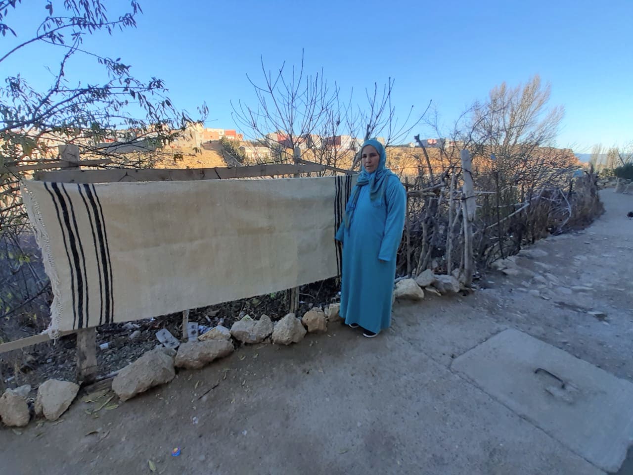  Flatweave  Brown, White Morocco