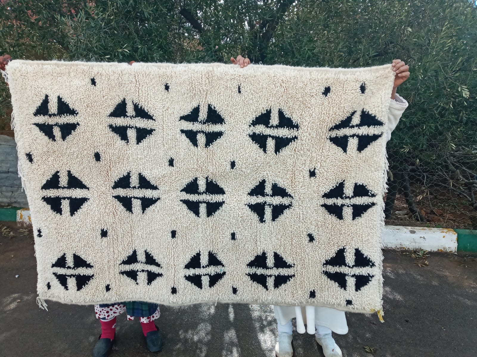  A rug  Black, White Morocco