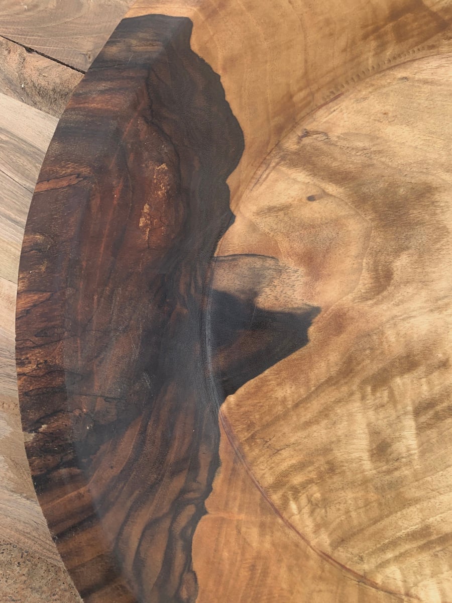  Hand Carved Bowl Walnut Wood Brown Morocco