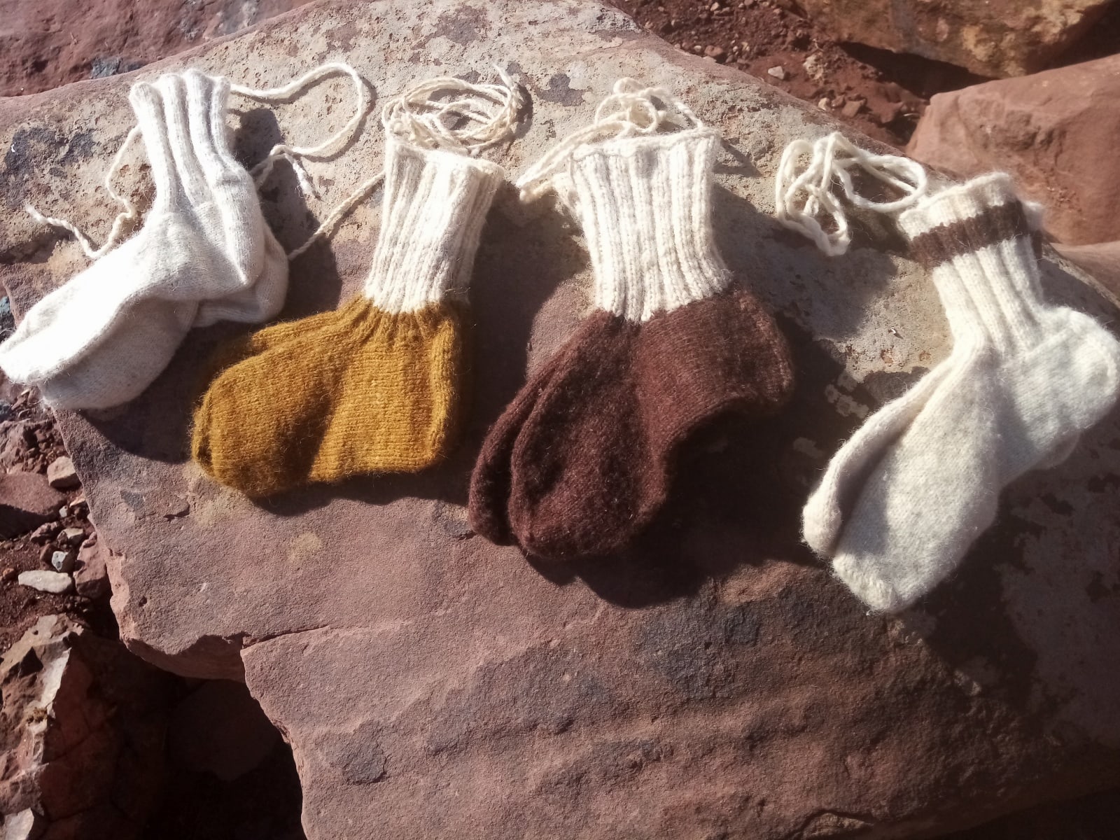  wool socks  Wool Brown, White Morocco