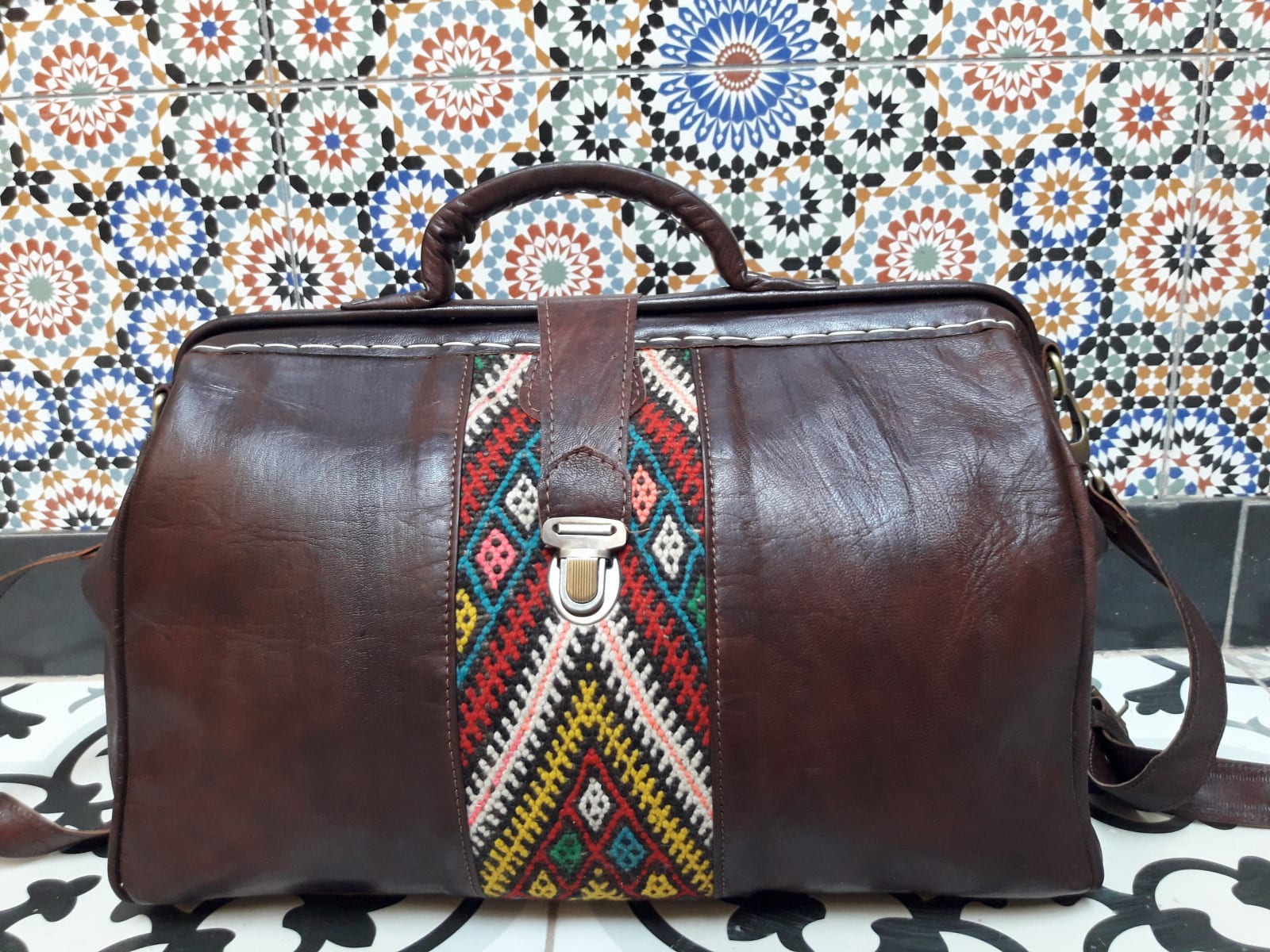  bag leather and Sabra silk Colored Morocco