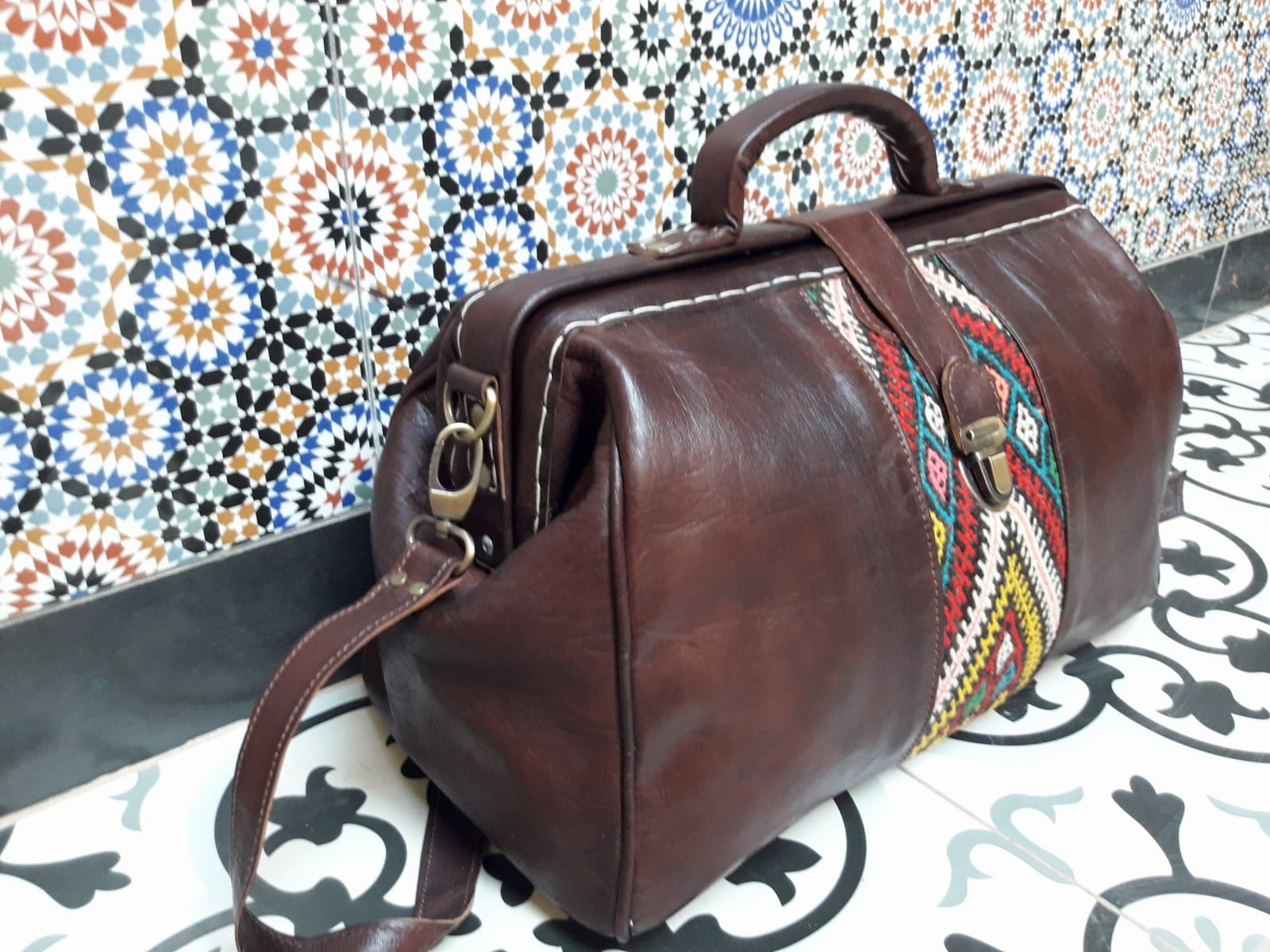  bag leather and Sabra silk Colored Morocco