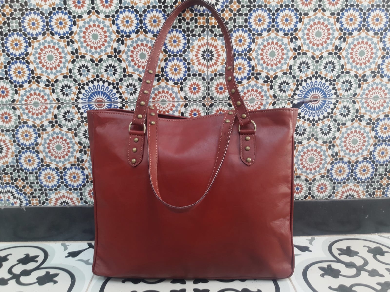  bag leather Red Morocco