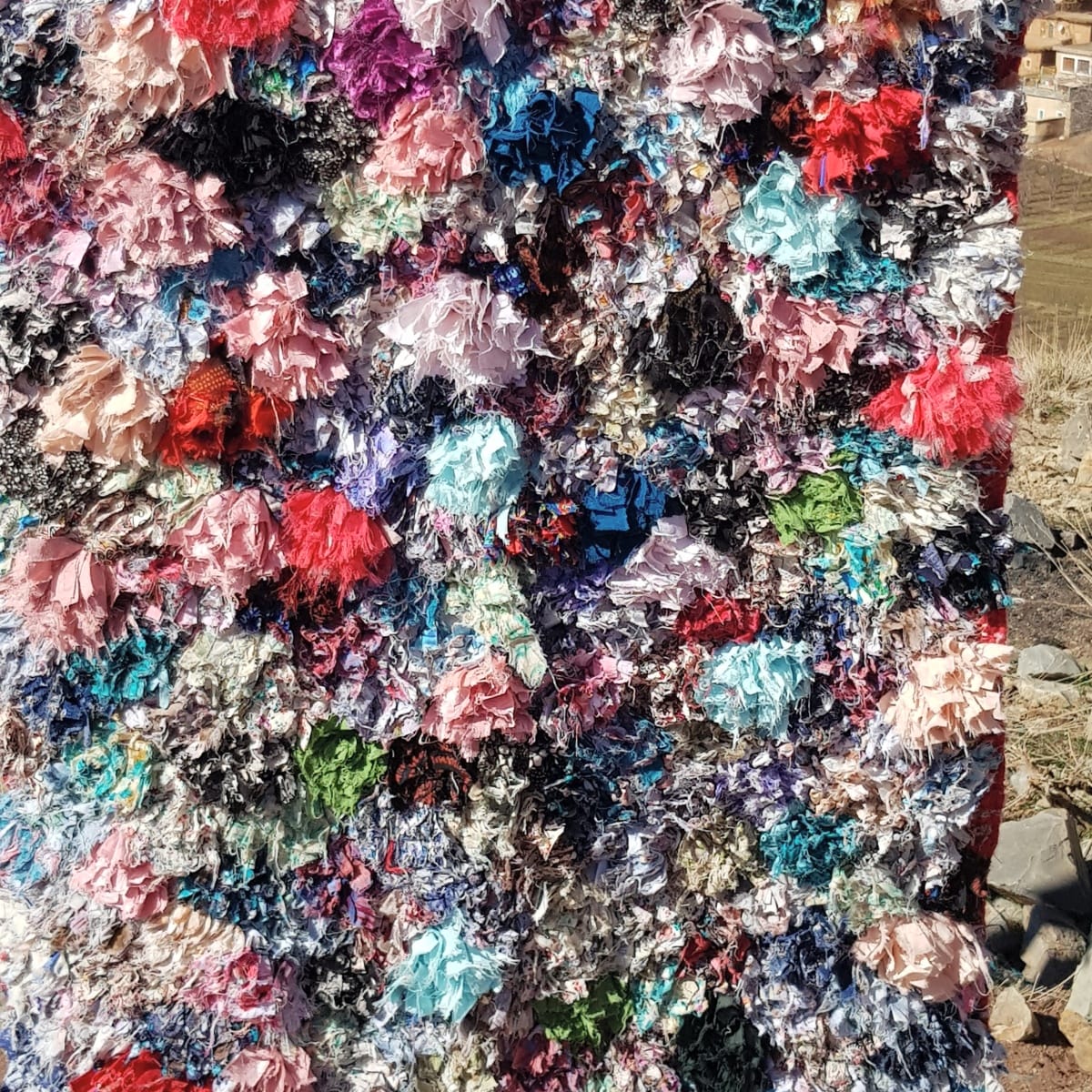 Boucherouite Rug With Recycled Fabric