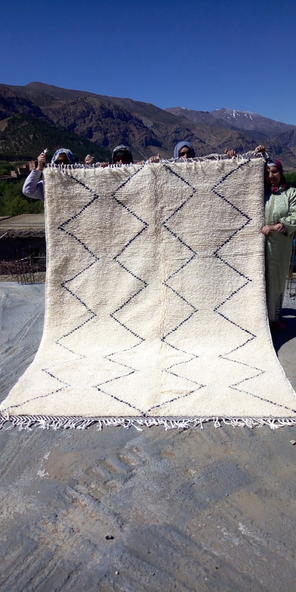  Beni Ourain Wool Black, White Morocco