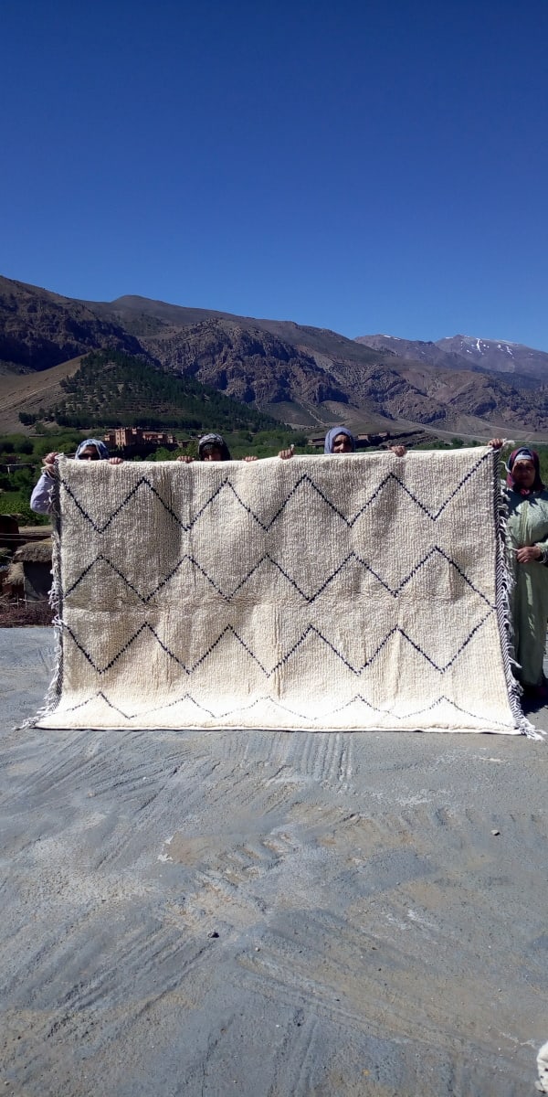  Beni Ourain Wool Black, White Morocco