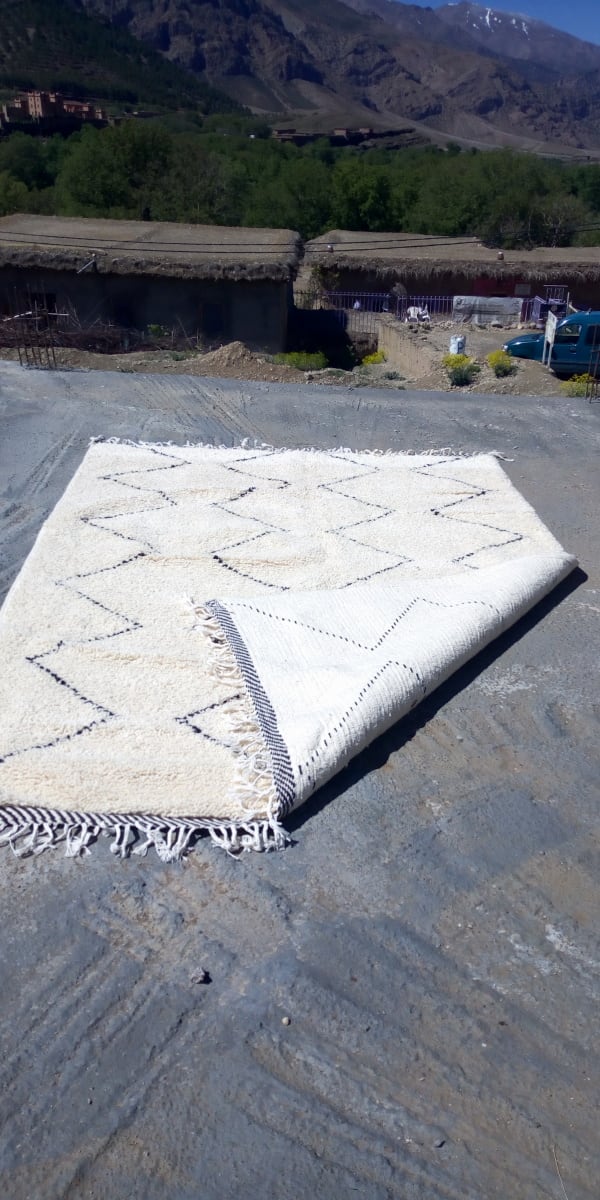  Beni Ourain Wool Black, White Morocco