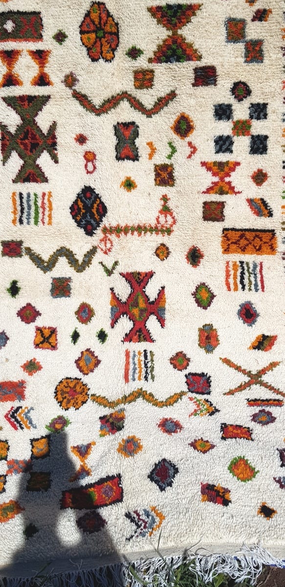  Beni Ourain Rug Wool  and Thread Colored Morocco
