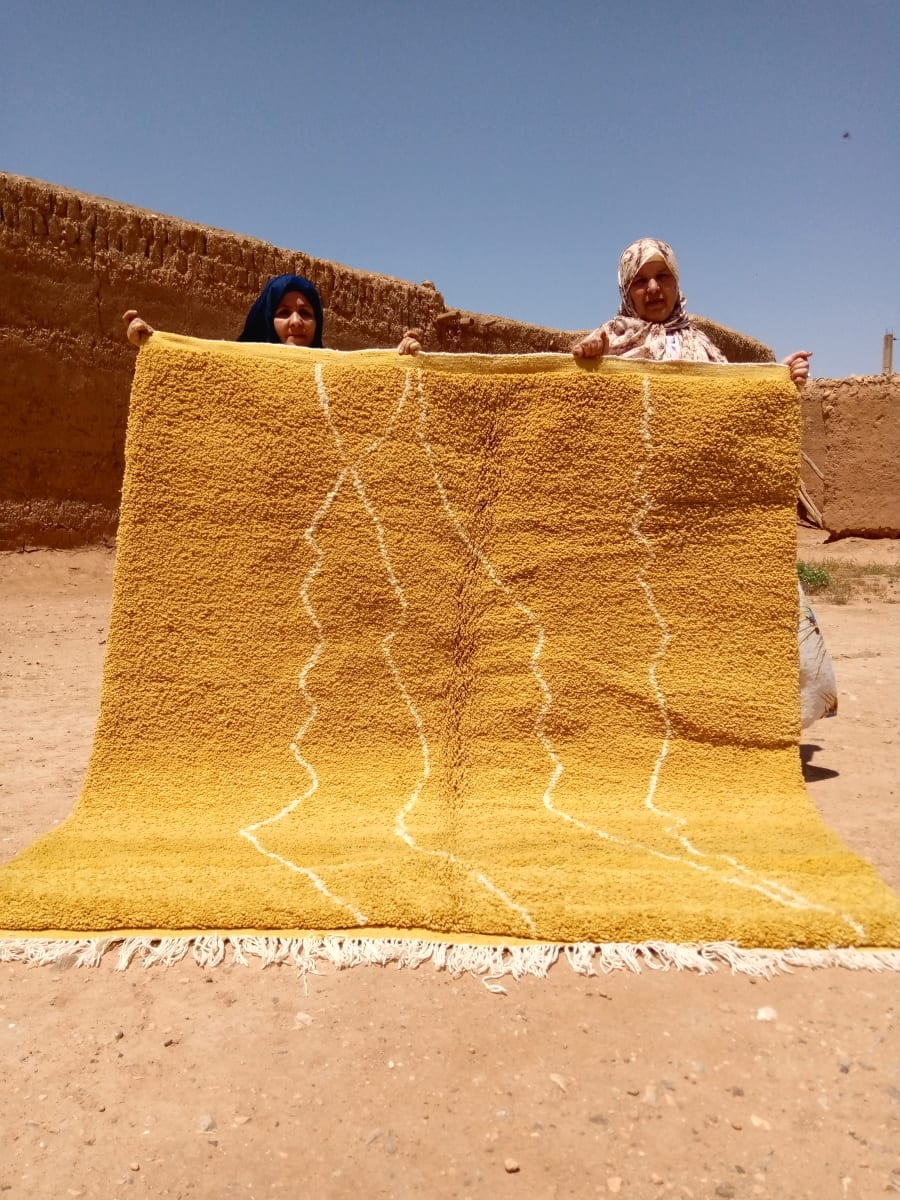  Rug   Yellow, White Morocco