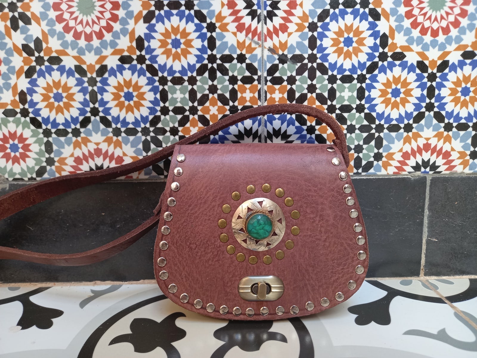  bag leather Green, Brown Morocco