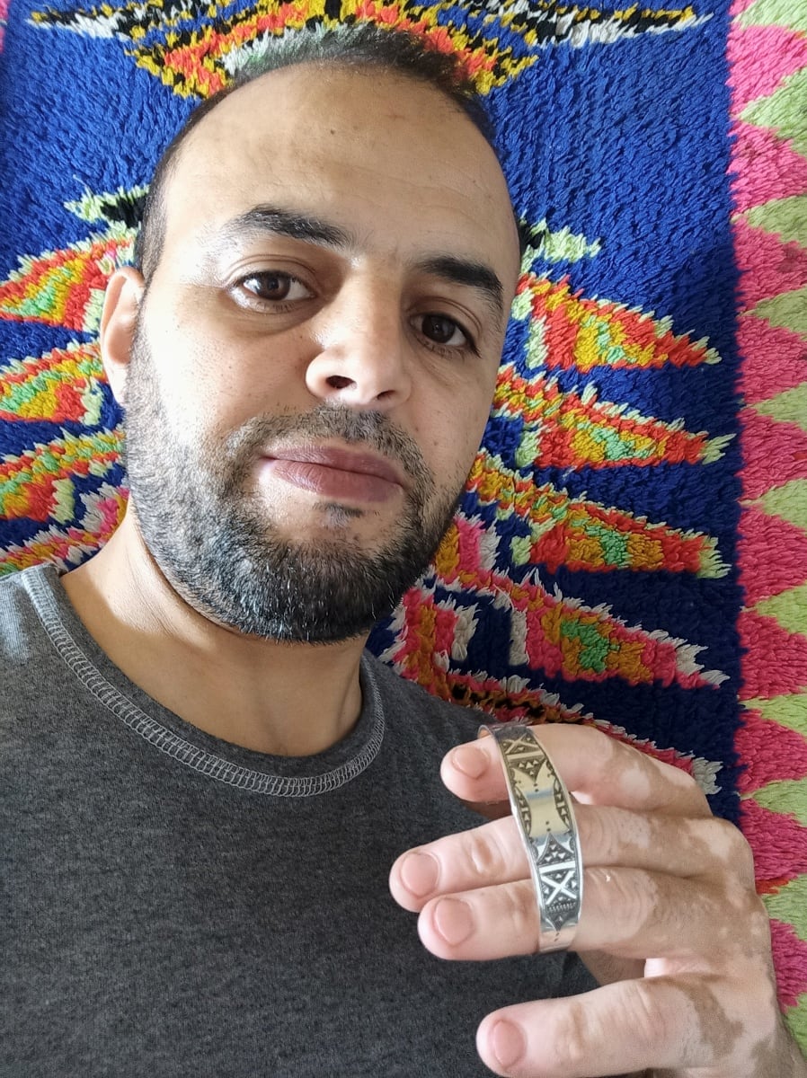  Bracelet 800 Tiznit Silver Orange, Black Morocco