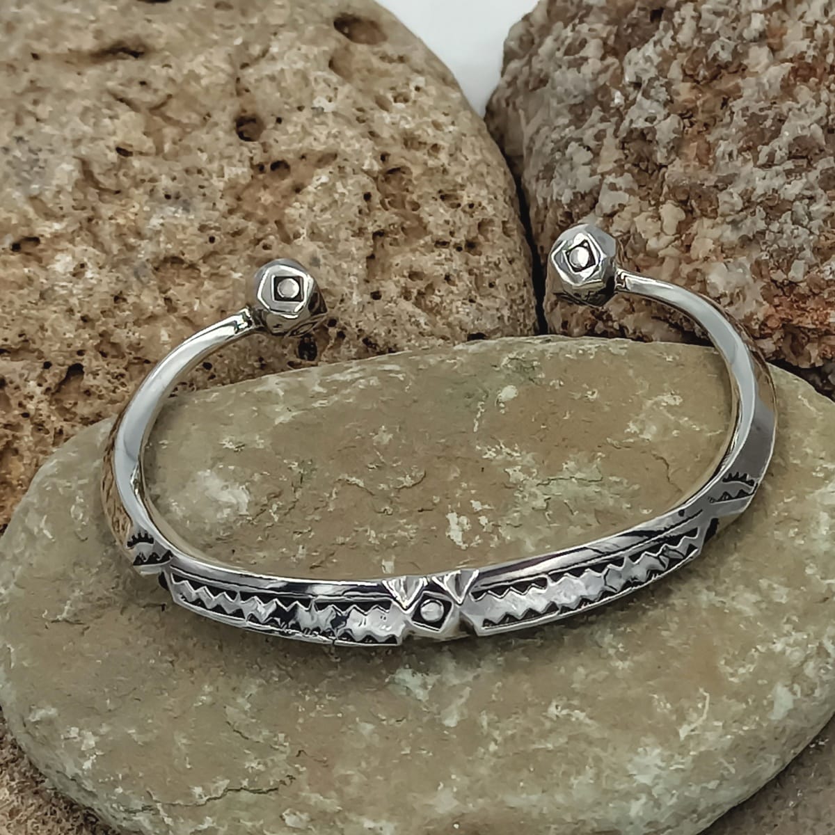  Bracelet 800 Tiznit Silver Black, White Morocco