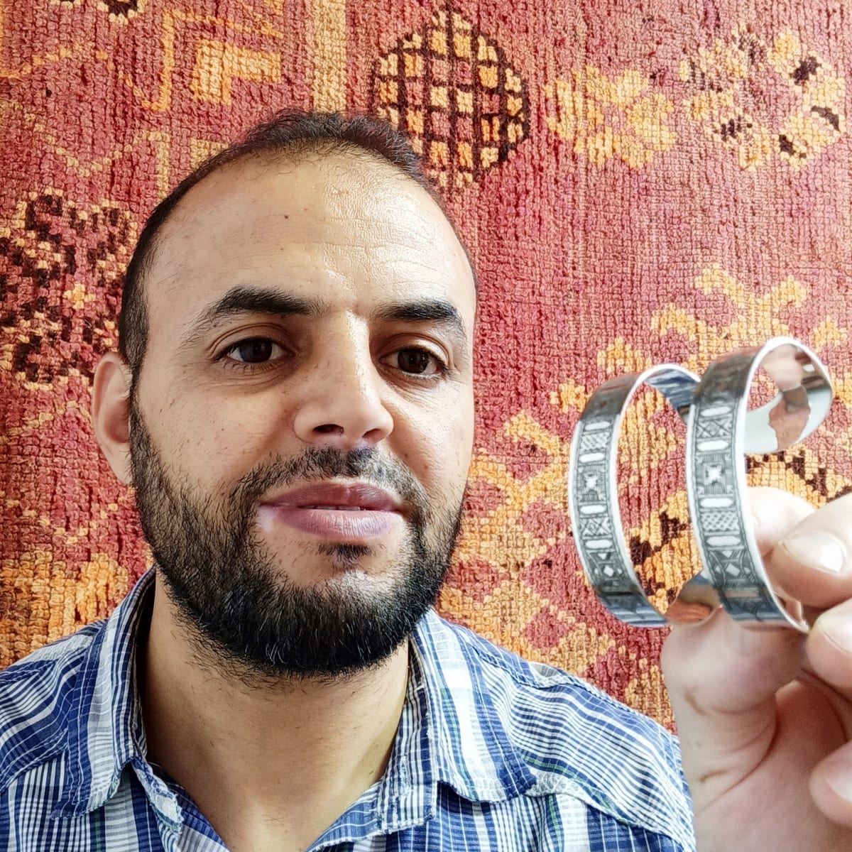  Bracelet 800 Tiznit Silver Black, White Morocco