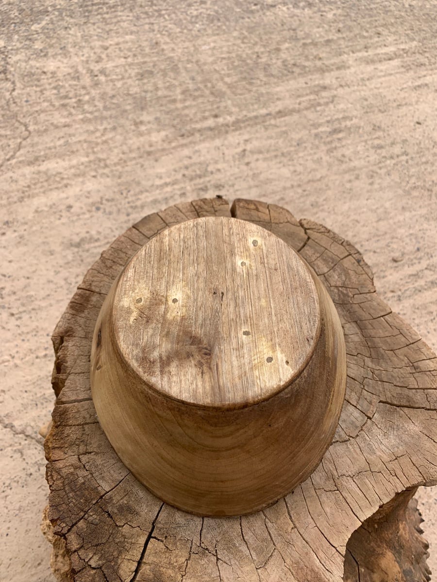  Hand Carved Bowl Walnut Wood Brown Morocco