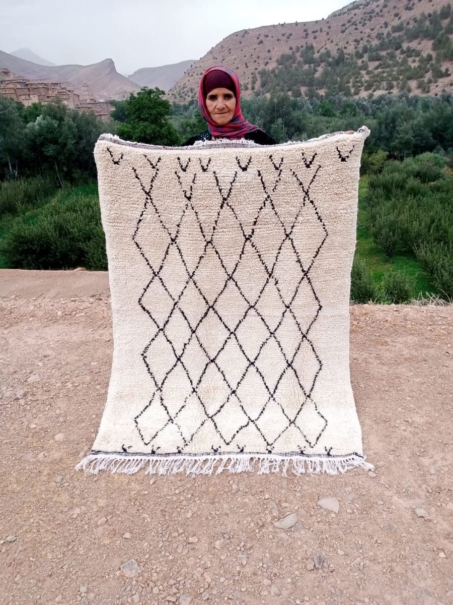  Rug  Black, White Morocco