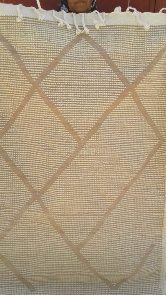  Beni Ourain rug wool  and  Brown, White Morocco