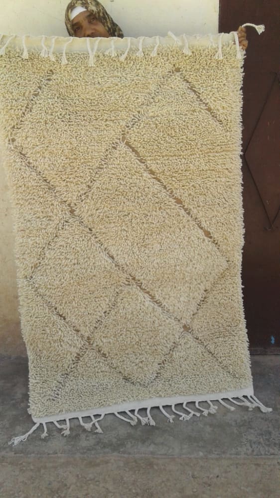  Beni Ourain rug wool  and  Brown, White Morocco