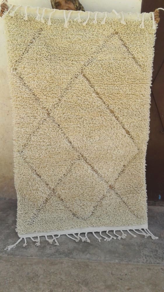  Beni Ourain rug wool  and  Brown, White Morocco