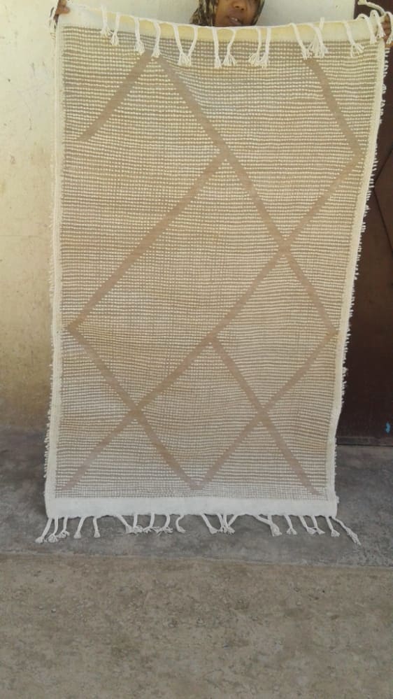  Beni Ourain rug wool  and  Brown, White Morocco